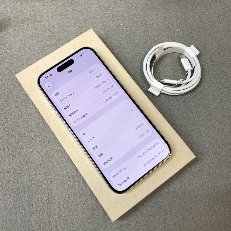 ����Ʊ�� iPhone 15Pro 256GB �ۥ磻�� ������ SIM�ե꡼ ����̵��