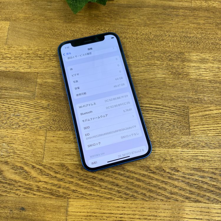 iPhone12 Mini 64GB �֥롼  ����SIM�ե꡼ ����̵��