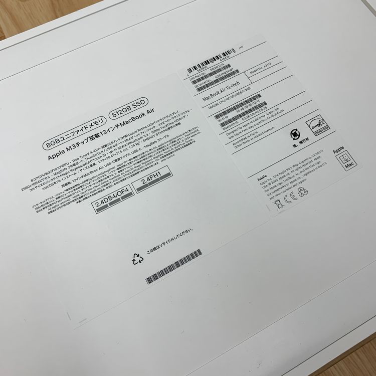 ʡ̤ MacBook Air M3å 13 512GB ߥåɥʥ Q2VWT
