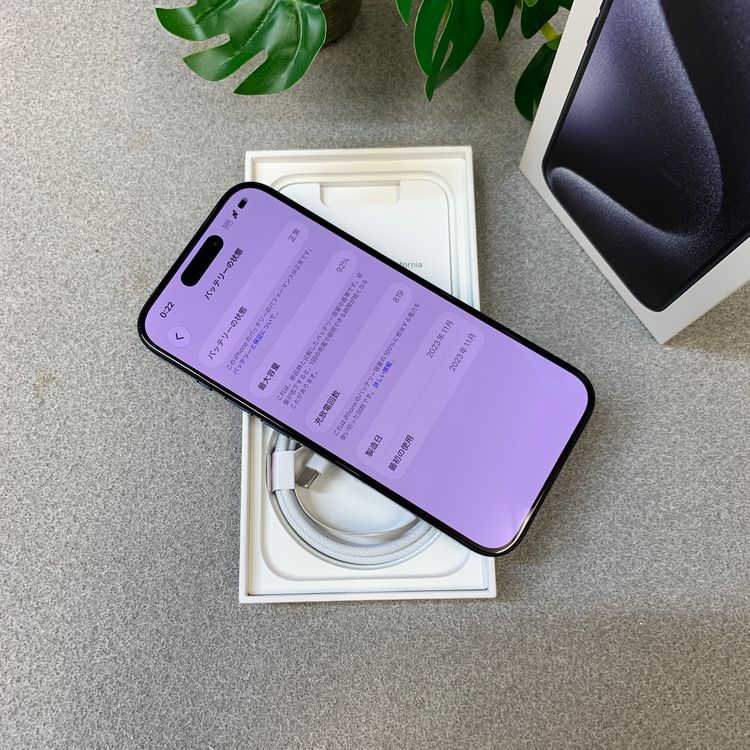 �Хåƥ꡼ 92�� iPhone 15Pro 256GB �֥롼 ������ SIM�ե꡼����̵��