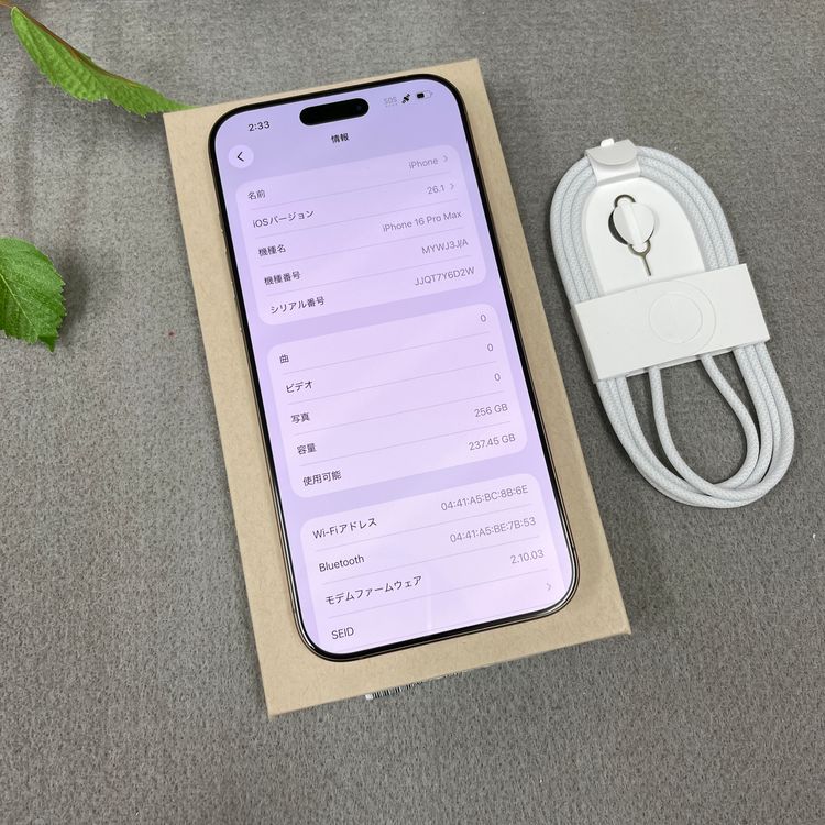 ����Ʊ�� iPhone 16ProMax 256GB �ǥ����� ������ SIM�ե꡼����̵��