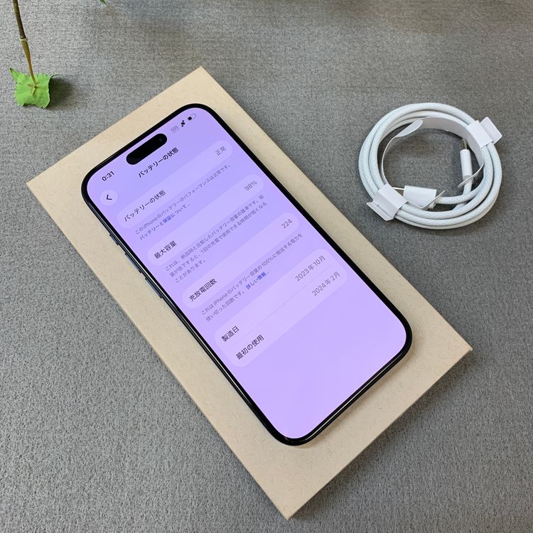 �Хåƥ꡼98% iPhone 15Pro 128GB �֥롼������ SIM�ե꡼����̵��