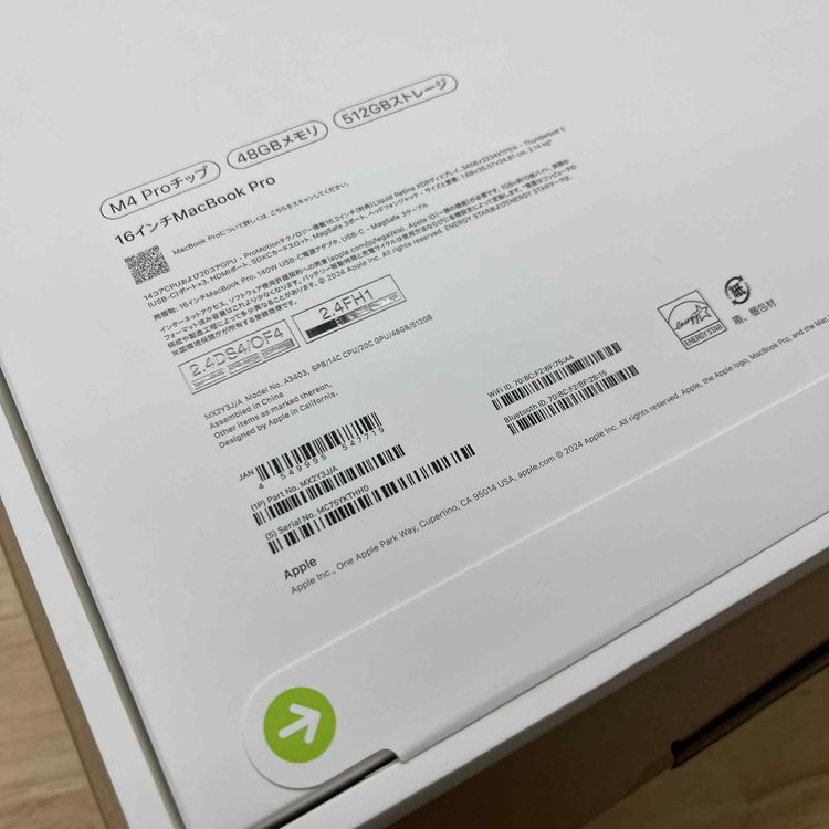 ʡ̤ MacBook Pro 16 M4Pro å 48GB SSD 512GB