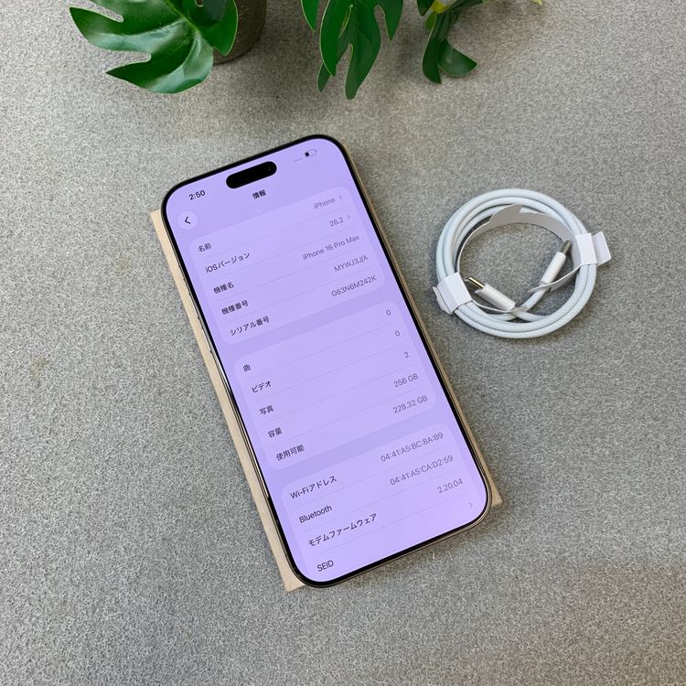 �Хåƥ꡼ 100%iPhone 16ProMax 256GB �ǥ����ȹ����� SIM�ե꡼����̵��