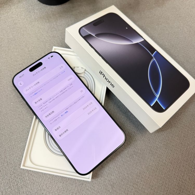 �Хåƥ꡼ 100% iPhone 16ProMax 256GB �֥�å� ������ SIM�ե꡼