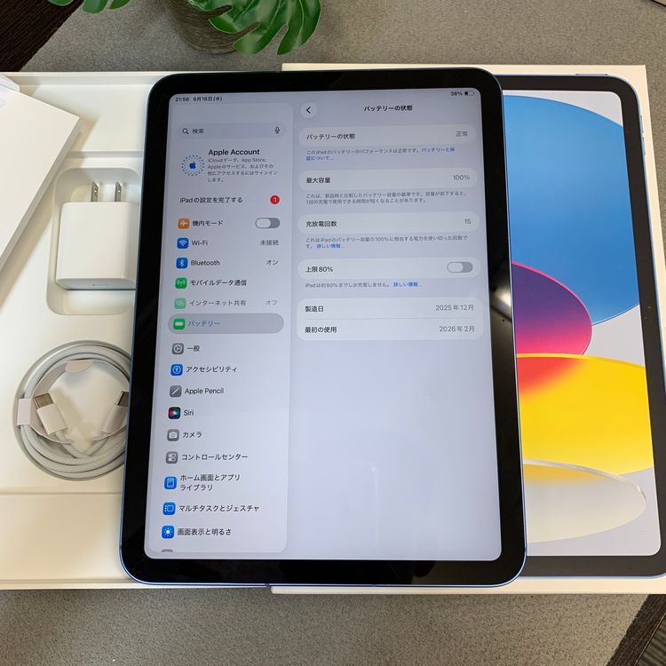 �Хåƥ꡼100% iPad A16 128GB �֥롼 WiFi + Cellular ����̵��