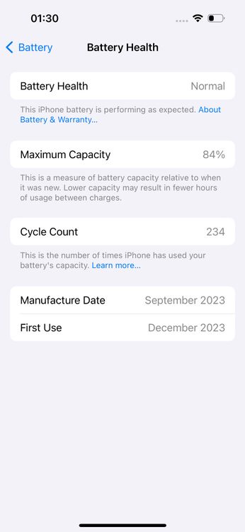 ��� iPhone15 Pro Blue Titanium 256GB �Хåƥ꡼84% 1702