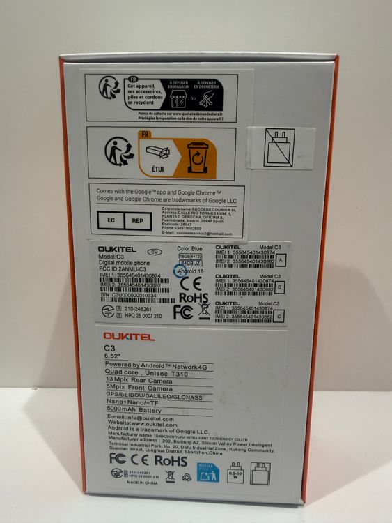 ���ʡ�̤���� OUKITEL C3 Blue �������Х��� SIM�ե꡼ 12GB+64GB