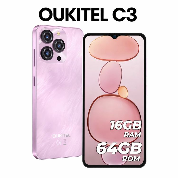 ���ʡ�̤���� OUKITEL C3 Pink �������Х��� SIM�ե꡼ 12GB+64GB