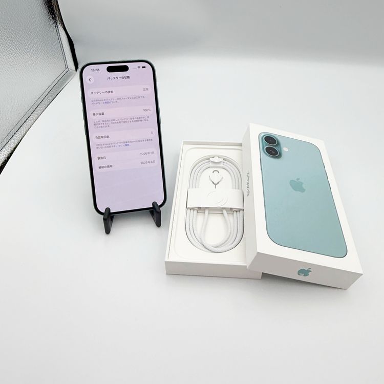 �ڥХåƥ꡼100���iPhone 16 128GB �ƥ����롡SIM�ե꡼