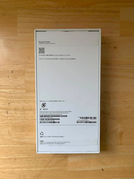 ����̤���� iPhone 17 PRO MAX 1TB �����ߥå������