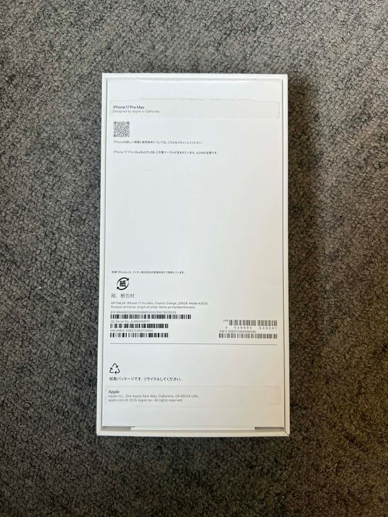 ����̤���� Iphone 17 pro max 256GB �����ߥå������