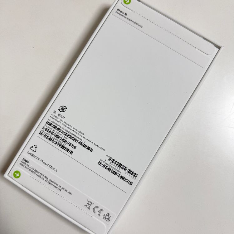 ¨��ȯ����̤�����ʡ�iPhone 16 256Gb �ۥ磻�� Apple�� SIM�ե꡼