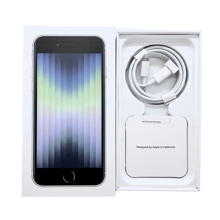 iPhone SE3 128GB SIM�ե꡼ �����Хåƥ꡼100% �ۥ磻��