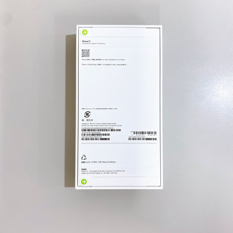 ��̤�����ʡ�iPhone 17 256GB �ۥ磻�� ������ SIM�ե꡼