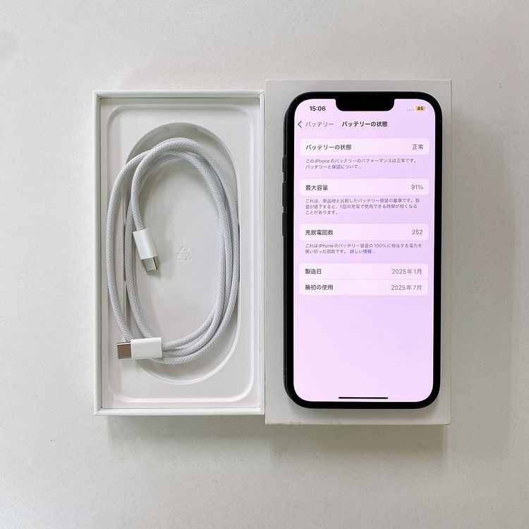 iPhone 16E 256GB �֥�å� �Хåƥ꡼ 91% ������ SIM�ե꡼