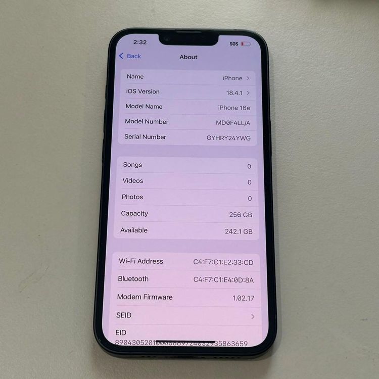 �����ʡ� iPhone 16e��256GB�� SIM�ե꡼��